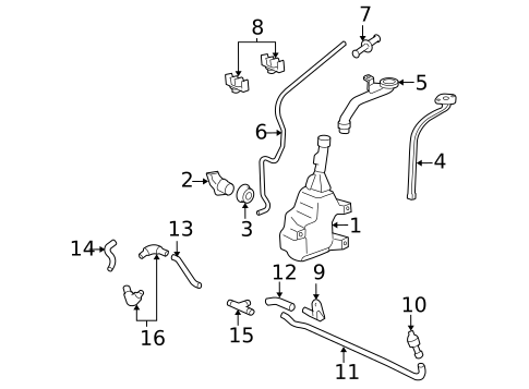 Windshield Washer & Related Components for 2009 Honda Civic #0