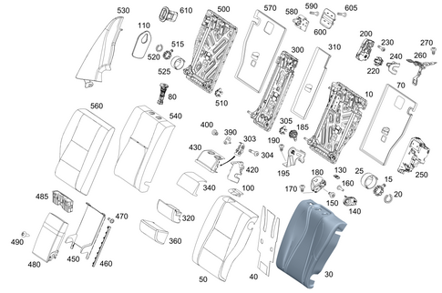 Folding Rear Backrest for 2020 Mercedes-Benz E63 AMG S #0