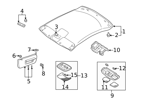 Interior Trim - Roof for 2002 Mitsubishi Galant #1