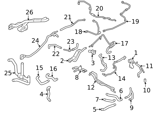 8W0122055BJ - : Genuine Audi Lower Hose Radiator Coolant Hose 8W0122055BJ OEM RS5 for Audi Image