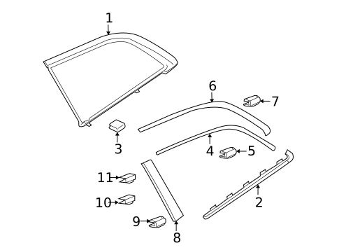 Glass & Hardware for 2009 Audi Q7 #0