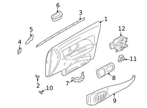 Interior Trim - Front Door for 1994 Subaru Impreza #0