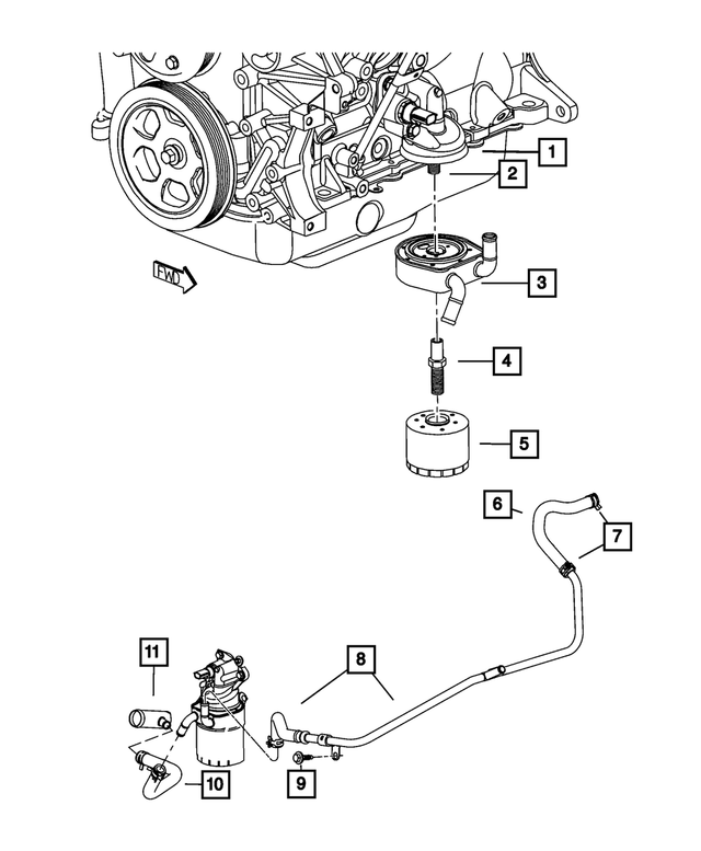 4677670AH - : Oil Cooler Outlet Hose for Mopar Image