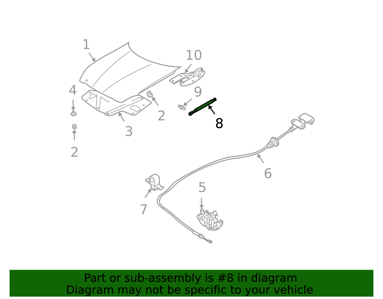 65470-ZK30A | Nissan Stay Assy-Hood - Genuine OEM | 65470ZK30A | Nissan ...