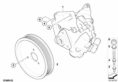 Power Steering Pump for 2005 BMW 545i #2