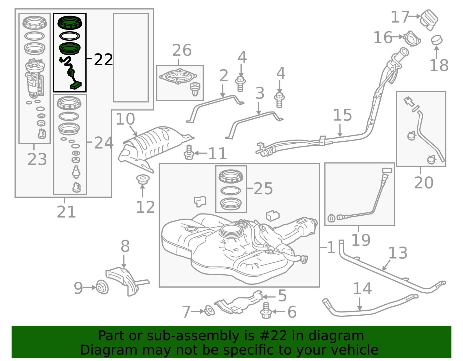 2016-2022 Honda HR-V Fuel Sender And Hanger Assembly 17047-T7W-A00 ...