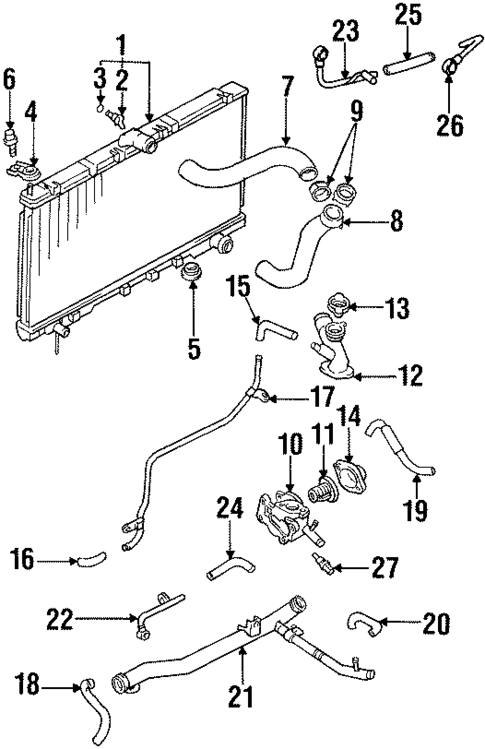 Radiator & Components for 1998 Mitsubishi Eclipse #0
