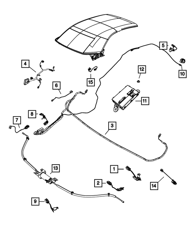 68028469AA - Electrical: Folding Top Wiring for Mopar Image image