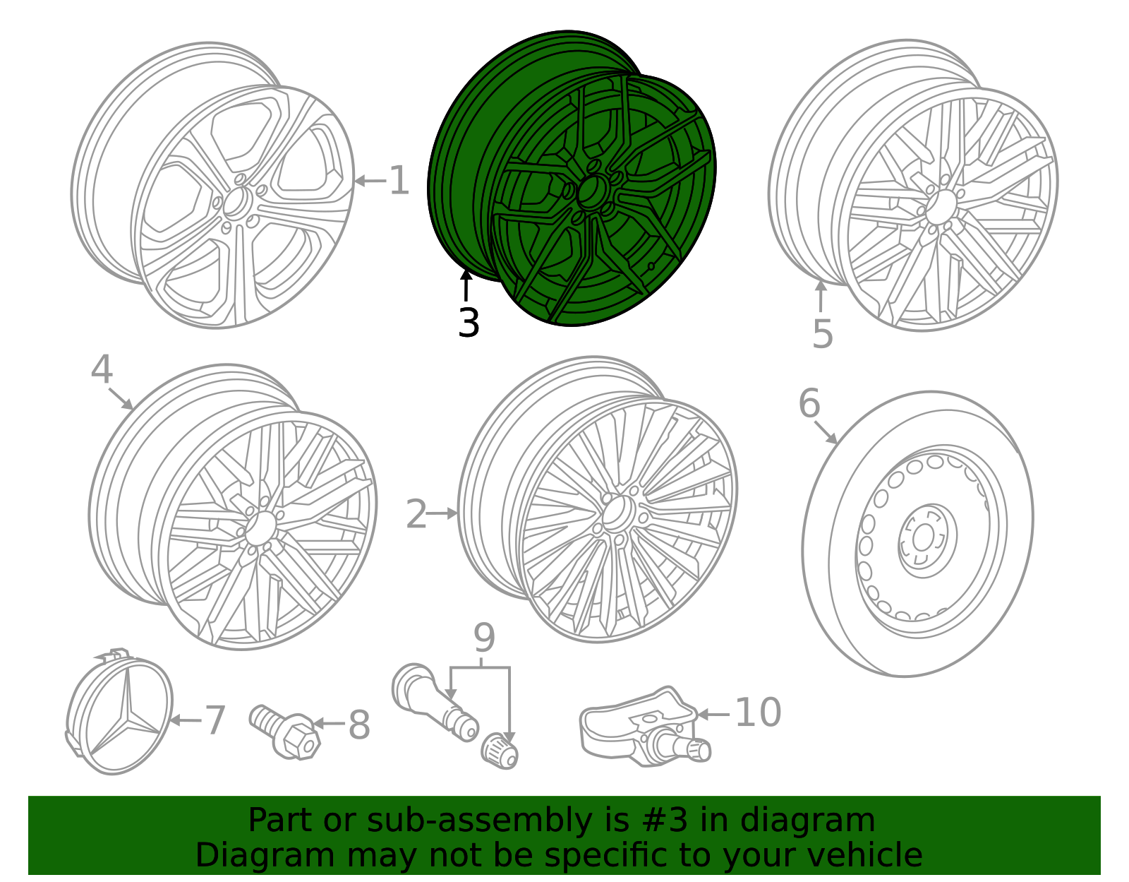 Genuine OEM Wheel Exchange Spoke | 206-401-67-00-7X23 | Fits