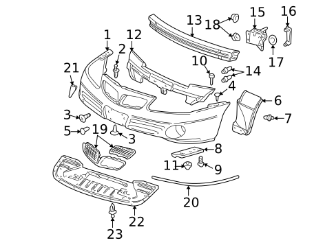 Bumper & Components - Front for 2004 Pontiac Bonneville #0
