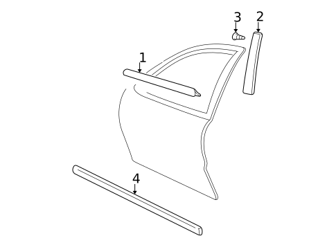 Exterior Trim - Front Door for 2001 Chevrolet Cavalier #0