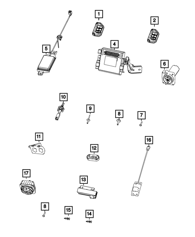 68384455AC - Electrical: Integrated Key Fob Transmitter for Mopar Image image