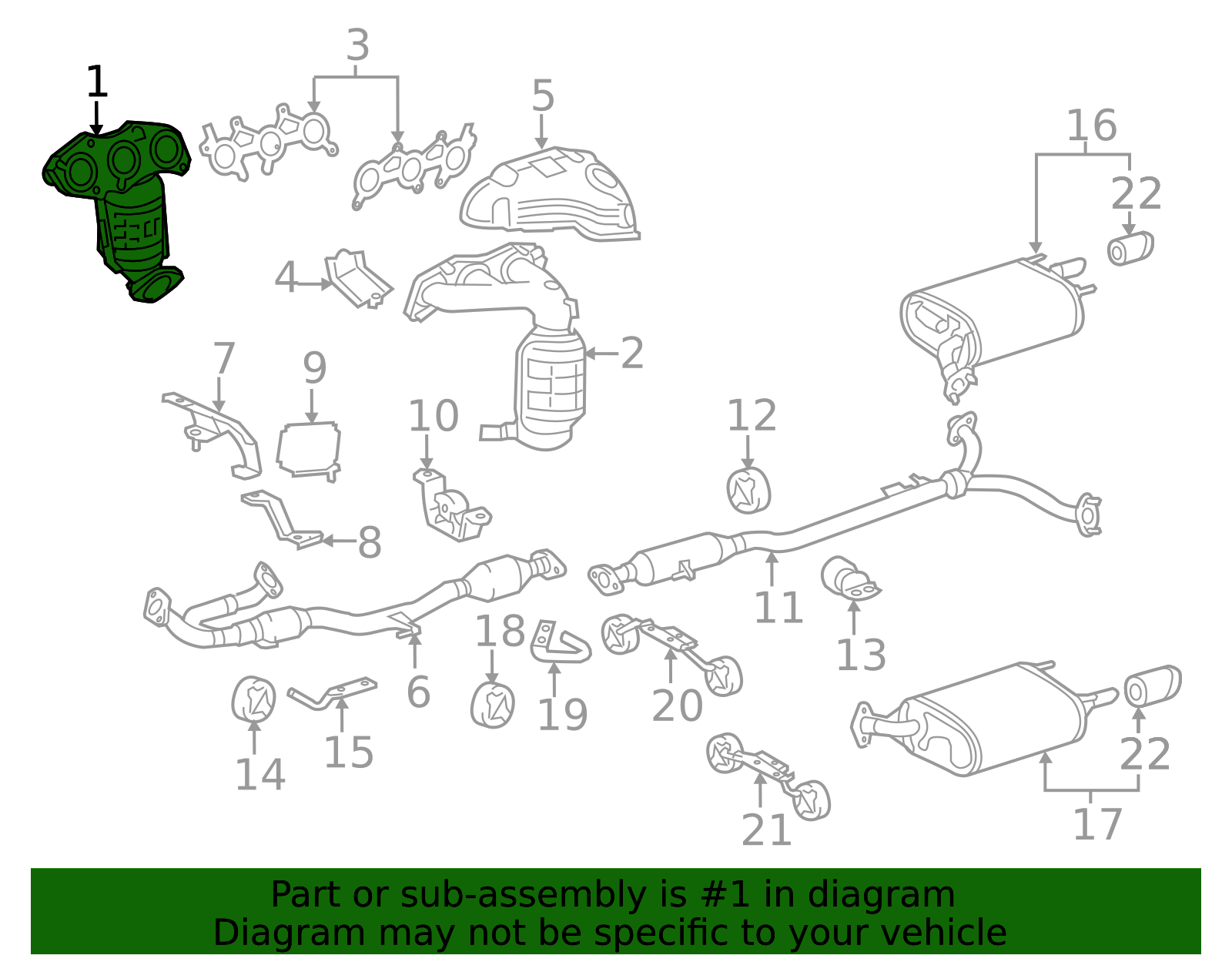17140-0P041 - Exhaust Manifold - OEM Genuine Toyota Parts