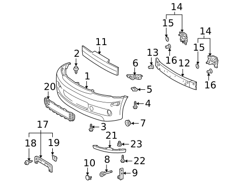Bumper & Components - Front for 2006 Scion xA #0