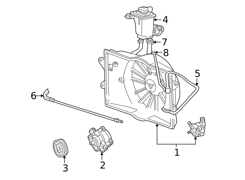 Cooling Fan, Clutch & Motor for 2000 Lincoln LS #0