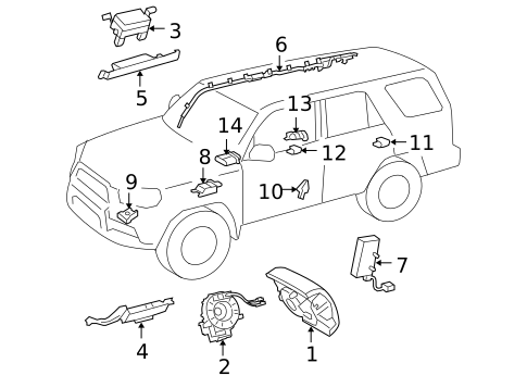 Air Bag Components for 2016 Toyota 4Runner #0