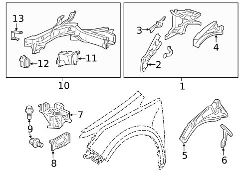 Structural Components & Rails for 2012 Honda Odyssey #0