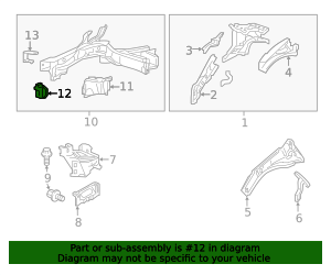 60913-STX-A00ZZ - Bumper Cover Reinforcement Beam Bracket 2009-2017 ...