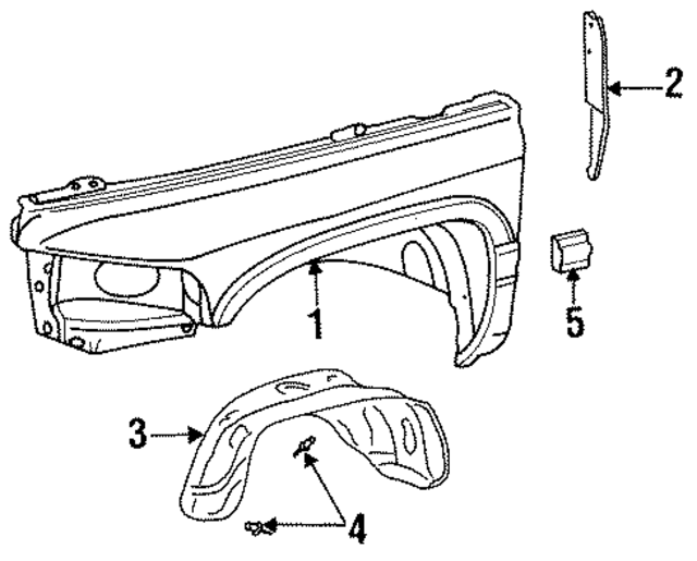 55135108AB - Body: Fender Assembly Seal for Mopar Image