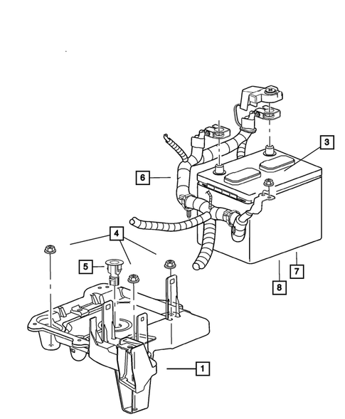 Battery Tray and Cables for 2003 Jeep Liberty #0