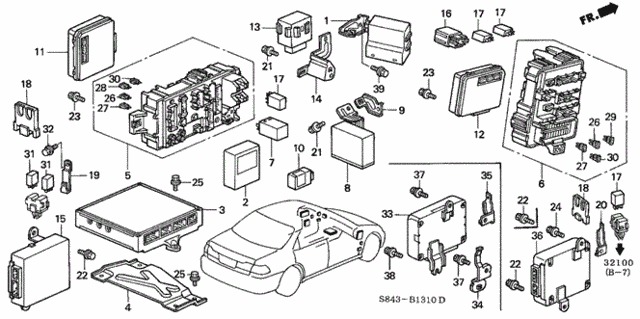 Control Unit (Cabin) for 2001 Honda Accord #0