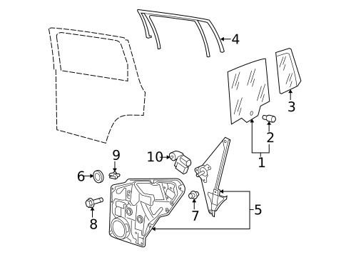 Glass - Rear Door for 2015 Volkswagen Tiguan #0