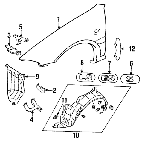 Fender & Components for 1996 Mitsubishi Mirage #0