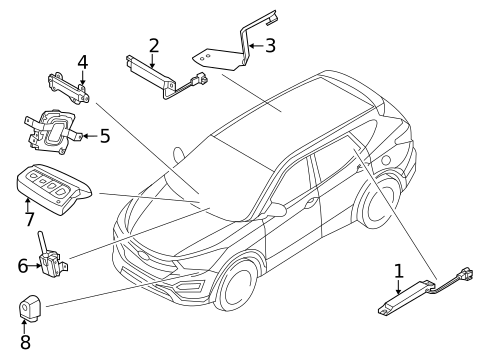 Keyless Entry Components for 2017 Hyundai Santa Fe #0