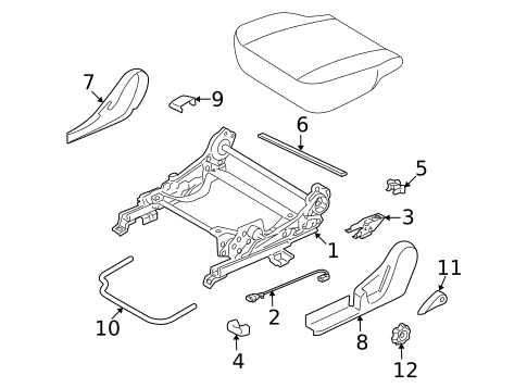 Rear Seat Components for 2006 Mitsubishi Lancer #2