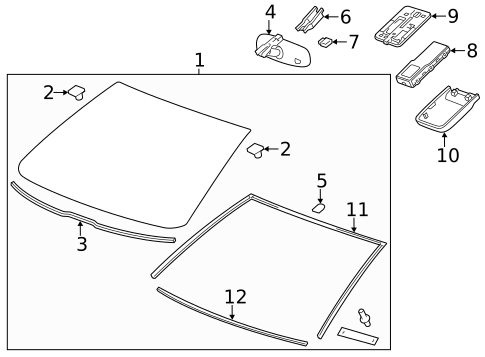 Glass - Windshield for 2021 Chevrolet Malibu #11
