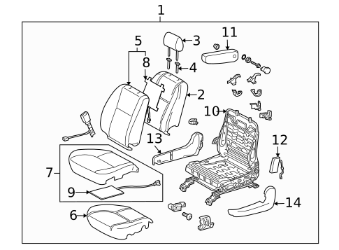 Front Seat Components for 2005 Toyota Tundra #6