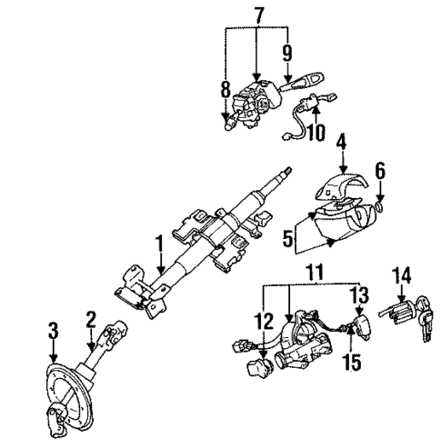 Steering Column Components for 1996 Mitsubishi Eclipse #0