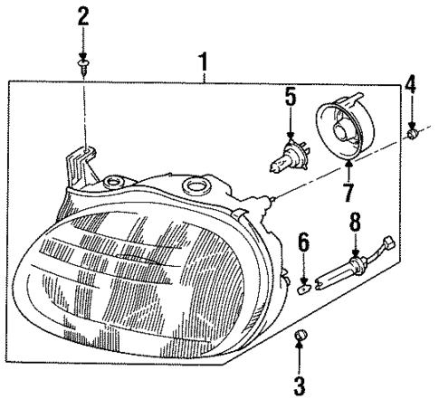 Headlamp Components for 1996 Suzuki X-90 #0