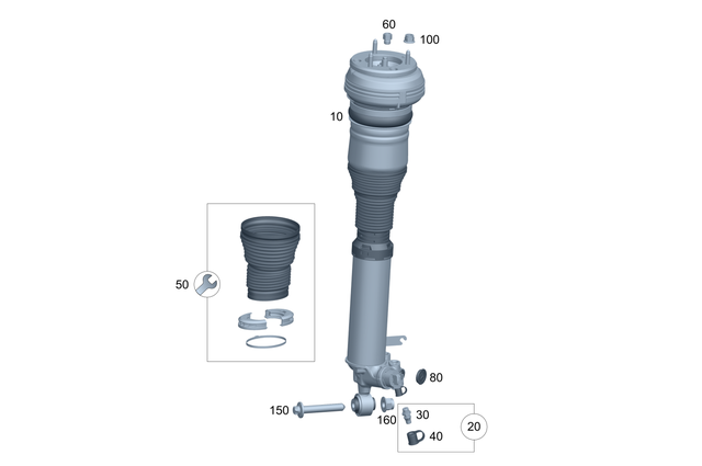 2233206404 - : Air Spring Strut for Mercedes-Benz Image