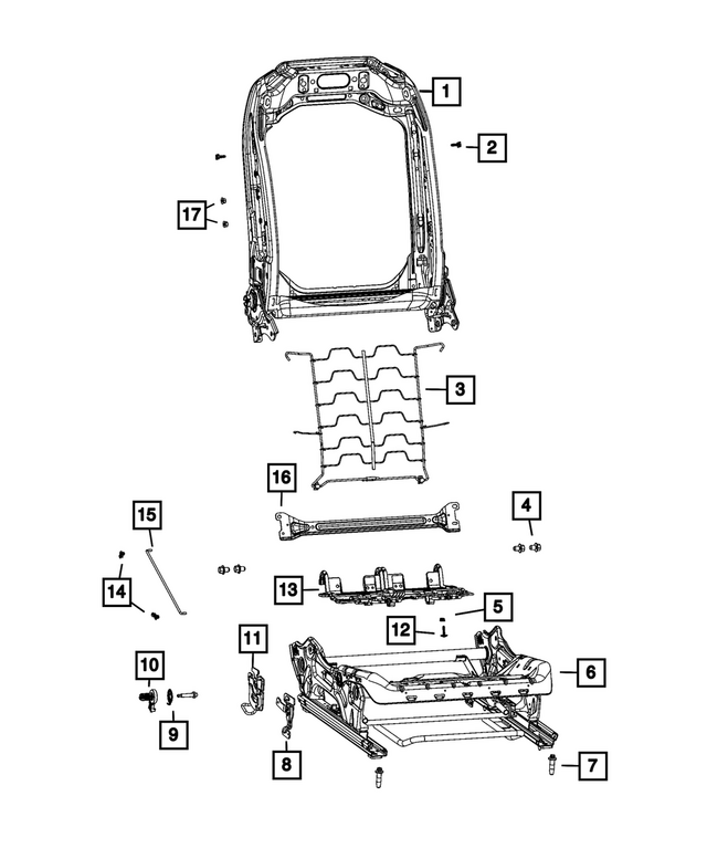 68376554AA - Interior Trim: Front Seat Back Frame for Mopar Image