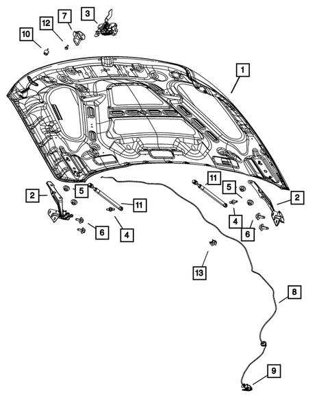 Hood and Hood Release for 2011 Ram 3500 #0