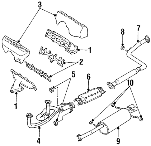 Exhaust Components for 1994 Mazda MX-6 #0