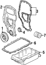 12351101 - Engine: Engine Timing Cover Gasket Set for Buick: Skylark | Chevrolet: Beretta, Cavalier | Oldsmobile: Achieva, Calais, Cutlass Calais, Cutlass Supreme | Pontiac: Grand Am, Grand Prix, Sunfire Image