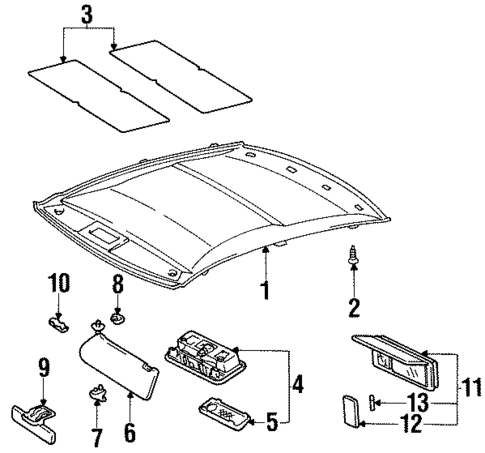 Interior Trim - Roof for 1993 Lexus SC300 #0