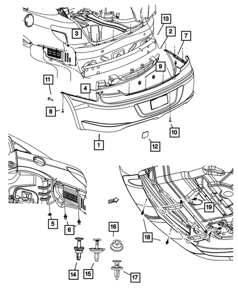 Rear Bumper and Fascia for 2007 Chrysler Sebring #0