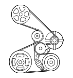 56992RV0A05 - Cooling System: Serpentine Belt for Honda: Accord, Accord Crosstour, Crosstour, Odyssey, Pilot, Ridgeline Image