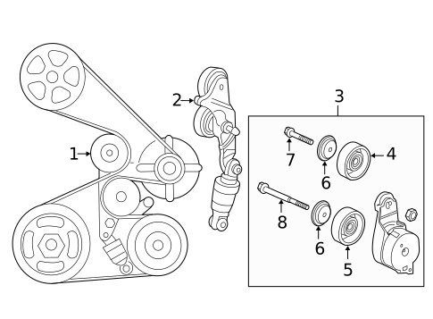 Belts & Pulleys for 2011 Honda Accord Crosstour #0