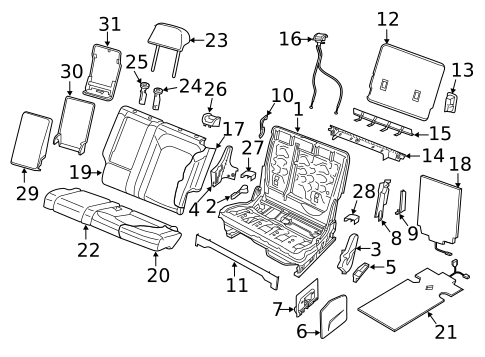 Rear Seat Components for 2025 Volkswagen Atlas Cross Sport #2