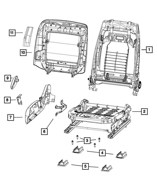 68334704AA - Interior Trim: Front Seat Back Frame for Mopar Image