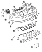 68034464AC - Frame, Bumper and Fascia: Rear Fascia for Dodge: Caliber Image