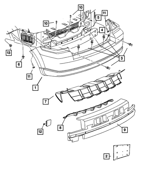 Rear Bumper and Fascia for 2008 Dodge Caliber #0