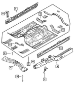 55113189AA - Body Sheet Metal Except Doors: Frame Rail Bracket, Left for Mopar Image