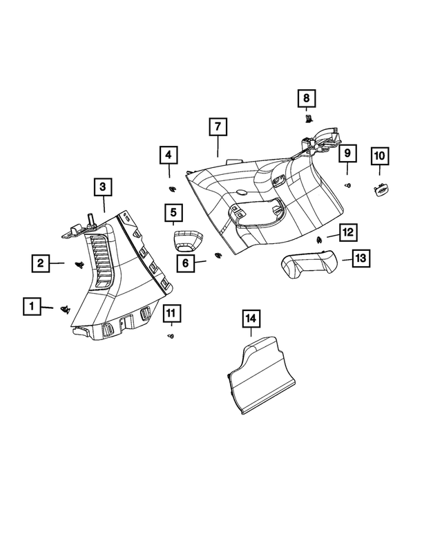 6XP13WT3AD - Interior Trim: D Pillar Molding, Left for Mopar Image
