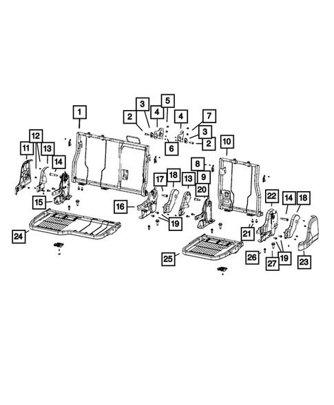 Rear Seats - Second Row Adjusters, Recliners, Shields and Risers for 2024 Ram 1500 #1