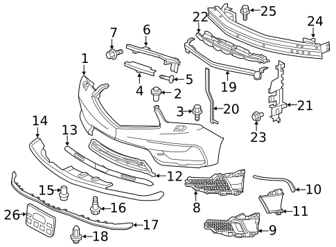 Bumper & Components - Front for 2019 Acura MDX | OEM Parts Online